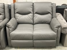 EMILY TWO SEATER RECLINER IN GREY LEATHER - RRP £1099