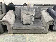 JULIA TWO SEATER VELVET SOFA IN GREY - RRP £499