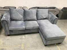 MADDIE REVERSIBLE VELVET CORNER SOFA IN GREY - RRP £1099