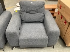 DESIGNER FABRIC RECLINING CHAIR IN CHARCOAL