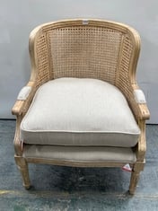 NKUKU OCCAISIONAL CHAIR IN FABRIC AND RATTAN - RRP £575