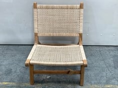 NKUKU MADRISANA ACACIA WOOD AND RATTAN CHAIR - RRP £495