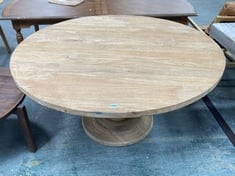 NKUKU LAYA LARGE ROUND DINING TABLE IN NATURAL - RRP £1600