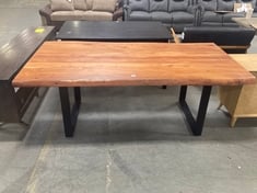 OAK WOOD DINING TABLE BURNT ORANGE