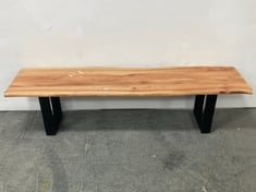 OAK WOOD DINING BENCH BURNT ORANGE