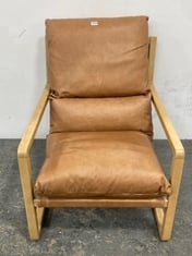 BURELA LOUNGE CHAIR VINT BRN LEATHER 685X930X880MM - 546733 - RRP £999.95