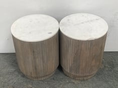 2 X MARMO SIDE TABLE