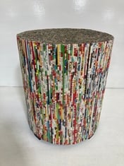 4 X STONE THE CROWS ROUND STOOL - COLOUR - TOTAL RRP £340