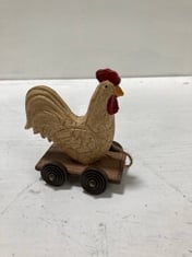 24 X STONE THE CROWS SM.PAIR OF COCK & HEN ON WHEELS - LENGTH 12CM - TOTAL RRP £360