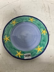 4 X STONE THE CROWS PLATES IN MULTI COLORED