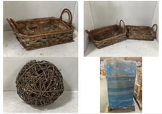 PALLET OF WOVEN BALLS AND BASKET (KERBSIDE PALLET DELIVERY)