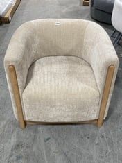 VILA TUB CORDUROY ARMCHAIR IN NATURAL - RRP £299