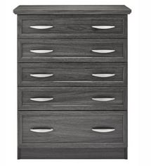 KINGSTON 5 DRAWER CHEST IN GREY OAK - MD381 - RRP £140