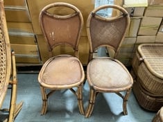 2 X STONE THE CROWS WICKER RATTAN DINING CHAIRS