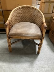 1 X STONE THE CROWS WICKER RATTAN ARM CHAIR