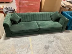 MARY 4 SEATER SOFA IN DARK GREEN VELVET - RRP £1087