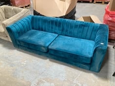 MARY 3 SEATER SOFA IN DARK TEAL VELVET - RRP £1010