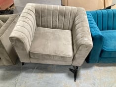 MARY 1 SEATER ARMCHAIR IN MINK VELVET - RRP £651