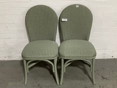 JOHN LEWIS SET OF 2 WOVEN CANE DINING CHAIR IN SAGE GREEN - PRODUCT CODE. 83640201 - RRP £179