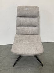 EERO LIGHT GREY FABRIC SWIVEL DINNING CHAIR WITH BLACK LEGS RRP £115