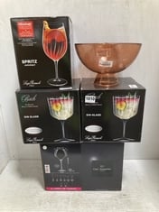 5 X ASSORTED GLASSWEAR ITEMS TO CHEF & SOMMELIER OPEN UP CRSTAL RED WINE GLASS SET OF 6