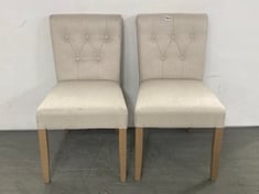 JOHN LEWIS SET OF 2 BUTTON BACK DINNING CHAIRS IN NATURAL RRP £229