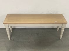 JOHN LEWIS FOXMOOR 2 SEATER DINNING BENCH IN OAK AND CREAM RRP £279