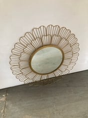 JOHN LEWIS FLEUR METAL FRAME ROUND WALL MIRROR 81CM IN GOLD £120