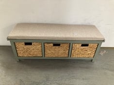 JOHN LEWIS WOODEN COUNTRY SHOE BENCH WITH STORAGE IN SAGE GREEN RRP £180