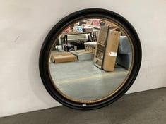 JOHN LEWIS GEORGIAN LARGE ROUND WOOD WALL MIRROR - BLACK/GOLD - 100CM - 74011407 - RRP £195