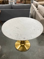 JOHN LEWIS JEWEL MARBLE PEDESTAL DECAGON TABLE -WHITE/ GOLD - 83637701 - £799