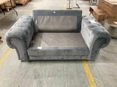 2 SEATERS SOFA IN GREY VELVET (NO CUSHION)