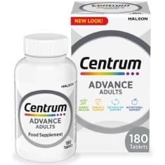 12 X CENTRUM ADVANCE MULTIVITAMIN & MINERAL SUPPLEMENTS, 24 ESSENTIAL NUTRIENTS INCLUDING VITAMIN D, C, CALCIUM, DAILY MULTIVITAMIN TABLETS, 180 (PACKAGING AND TABLET COLOUR MAY VARY SLIGHTLY) BB: 03