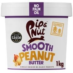 24 X PIP & NUT - SMOOTH PEANUT BUTTER (1KG) | NATURAL NUT BUTTER, NO PALM OIL, NO ADDED SUGAR, HI-OLEIC PEANUTS, HIGH IN UNSATURATED FATS, GLUTEN FREE, VEGAN, DAIRY FREE BBE: 31/12/24.