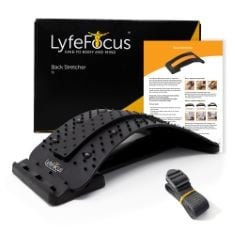 X13 ASSORTED SPORTS ITEMS TO INCLUDE LYFEFOCUS BACK STRETCHER & ACUPRESSURE MASSAGER FOR BACK & NECK PAIN - COMFORTABLE ADJUSTABLE SPINE STRETCHER POSTURE CORRECTOR - SPINE BOARD LUMBAR SUPPORT - MAG