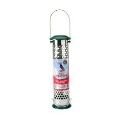 22 X PECKISH 60053039 ALL WEATHER SUET AND PEANUT METAL BIRD FEEDER, SILVER, LARGE.