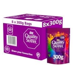 X5 ASSORTED CHOCOLATE TO INCLUDE QUALITY STREET CHOCOLATE SHARING BAG 357G (PACK OF 8) | LARGE SHARING BAG OF CHOCOLATES, TOFFEES AND FRUIT CREMES | CHRISTMAS CHOCOLATE GIFT | BULK CHOCOLATE BAG | SH