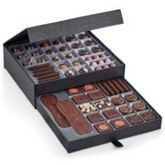 2 X HOTEL CHOCOLAT DARK CABINET - 59 OF OUR FINEST DARK CHOCOLATES, 540G - CHOCOLATE BOX - SUITABLE FOR VEGETARIANS - GIFTS FOR BIRTHDAY, THANK YOU, CONGRATULATIONS, ANNIVERSARY BBE 11.2024.