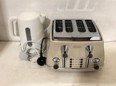 DELONGHI 4-SLICE TOASTER CREAM TO INCLUDE KENWOOD WHITE KETTLE