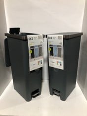 2 X EKO SENSIBLE EKO LIVING 30L BINS GREY