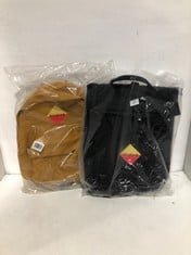 2 X MADLUG BACKPACKS 1 X BLACK, 1 X DARK MUSTARD