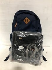 HERSCHEL BACKPACK NAVY BLUE TO INCLUDE ROKA LONDON TOTE CROSSBODY BAG BLACK