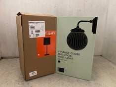 JOHN LEWIS VINTAGE GLOBE OUTDOOR WALL LIGHT TO INCLUDE JOHN LEWIS ANYDAY EASTBOURNE TABLE LAMP