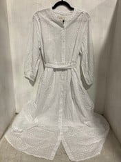 BARBOUR TA PIPER MIDI DRESS WHITE SIZE 12 RRP- £129