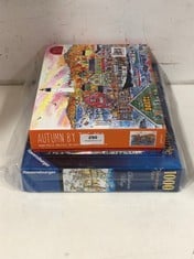 GALISON AUTUMN BY THE SEA 1000 PIECE PUZZLE BY MICHAEL STORRINGS TO INCLUDE RAVENSBURGER CHRISTMAS VILLAGE 1000 PIECE PUZZLE