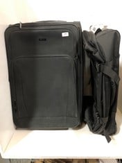 2 X JOHN LEWIS TRAVEL CASES BLACK FABRIC 2-WHEELERS 1 X MEDIUM/LARGE, 1 X SMALL/MEDIUM