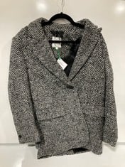 JOHN LEWIS HERRINGBONE JACKET IN BLACK AND WHITE SIZE 8: RRP £139