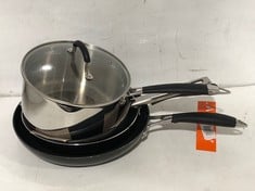 4 X ASSORTED KITCHEN PANS TO INCLUDE JOHN LEWIS ANYDAY 24CM FRYPAN