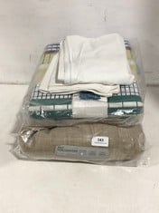 3 X ASSORTED JOHN LEWIS SOFT FURNISHINGS TO INCLUDE EYELET DOOR CURTAIN PANEL TEXTURED WEAVE NATURAL 167X213CM