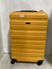 2 X JOHN LEWIS TRAVEL CASES HARDSHELLS SPINNERS 1 X YELLOW MEDIUM, 1 X NAVY BLUE LARGE